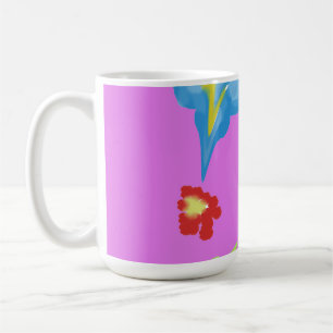 Caneca de Café Clássica com Arte Floral Colorida A