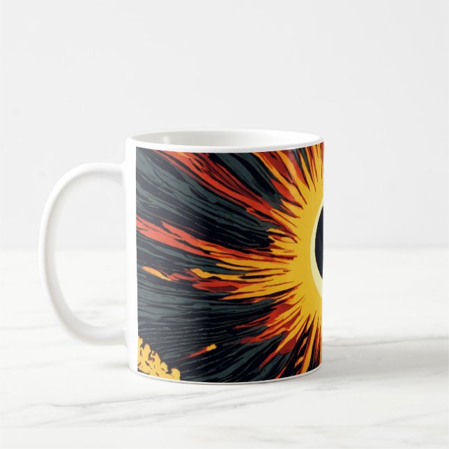 caneca de café clássica com design de sol (Esquerda)