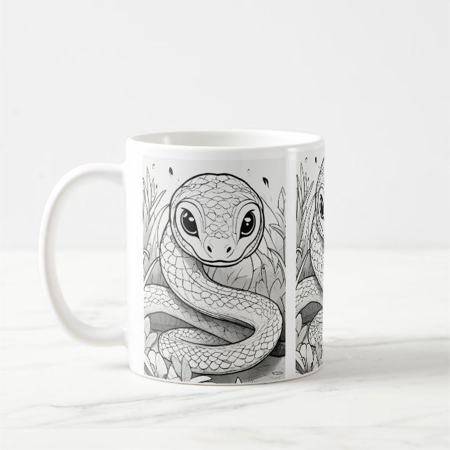Caneca De Café Clássica Mug, 11 oz, Dragão Mug, Café, Cobra (Esquerda)
