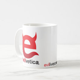 Caneca de Café Clássica Vermelho Malvado “e”