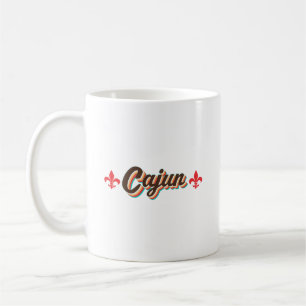 Caneca De Café Clássico Cajun Fleur-de-lis Retro Throwback Vintag