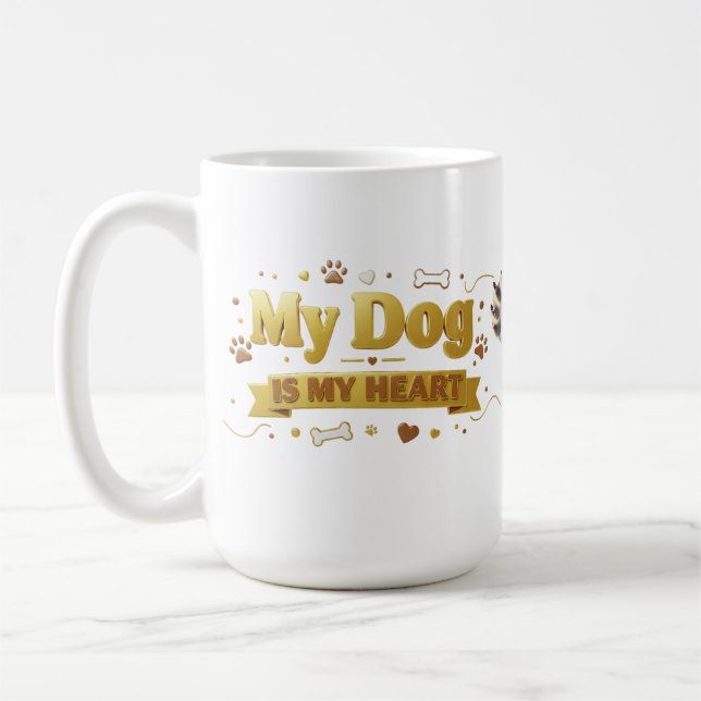 Caneca De Café Clássico Cão Cachorro de 15 Oz (Esquerda)