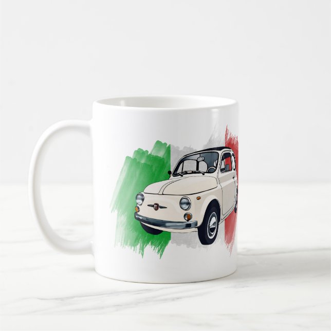 Caneca De Café Clássico carro italiano Fiat 500 (Esquerda)