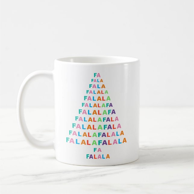 Caneca De Café Clássico Colorido FA LA LA LA Temporada (Esquerda)