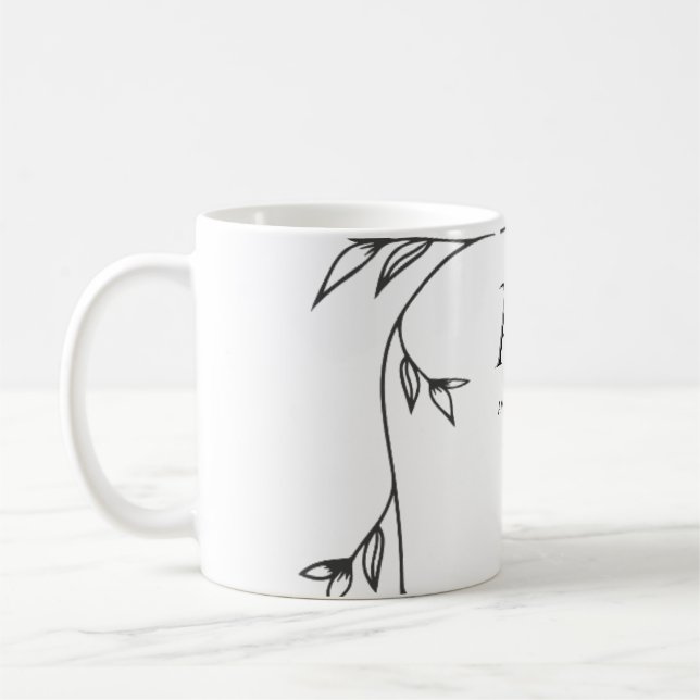 Caneca de Café Clássico com Monograma de Casamento (Esquerda)