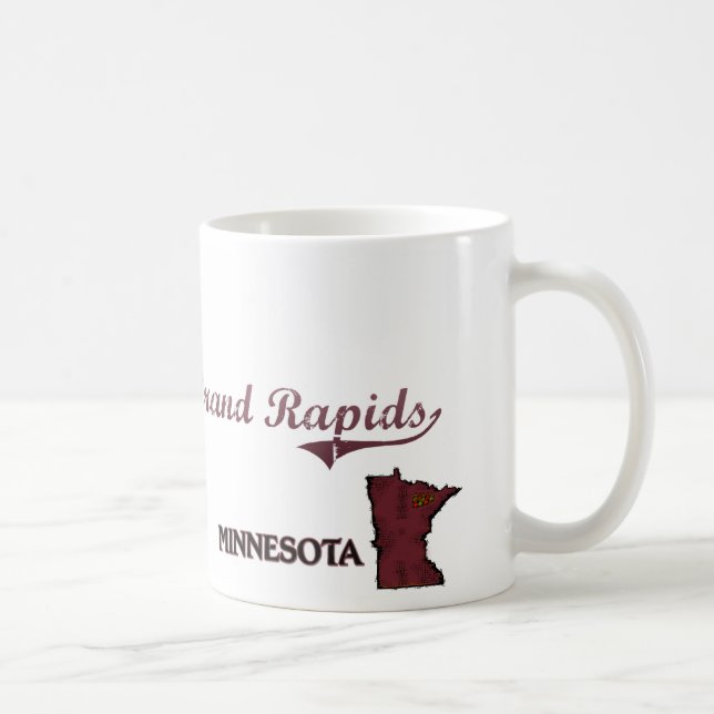 Caneca De Café Clássico da cidade de Grand Rapids Minnesota (Direita)