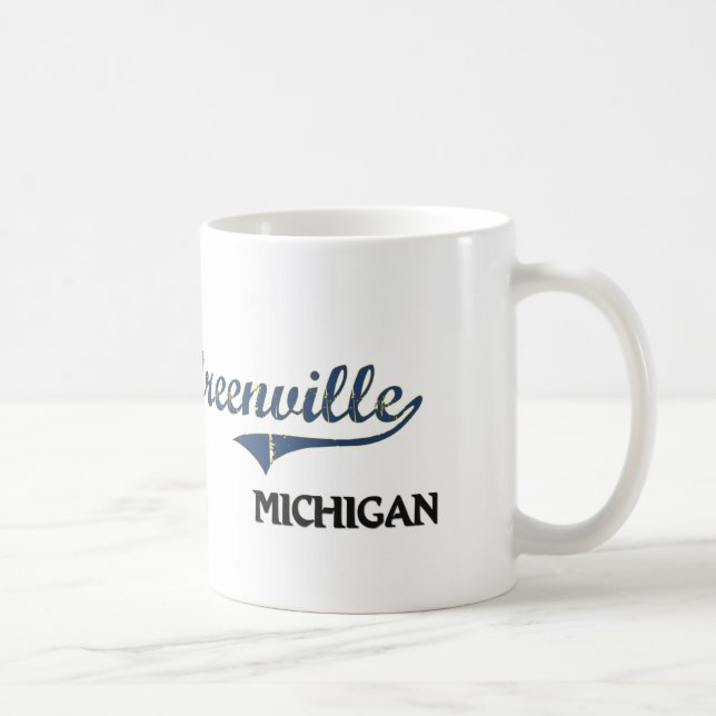 Caneca De Café Clássico da cidade de Greenville Michigan (Direita)