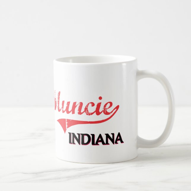 Caneca De Café Clássico da cidade de Muncie Indiana (Direita)