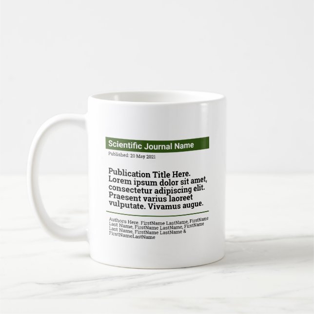Caneca De Café Clássico de Publicação Personalizado - Verde (Esquerda)