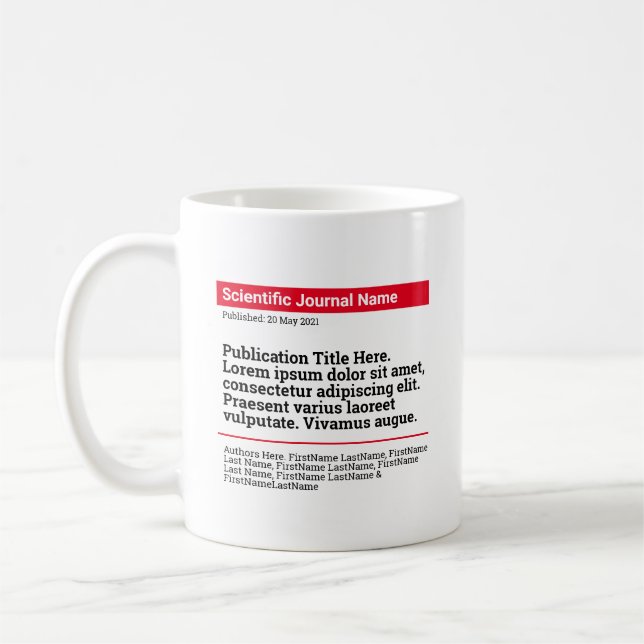 Caneca De Café Clássico de Publicação Personalizado - Vermelho (Esquerda)