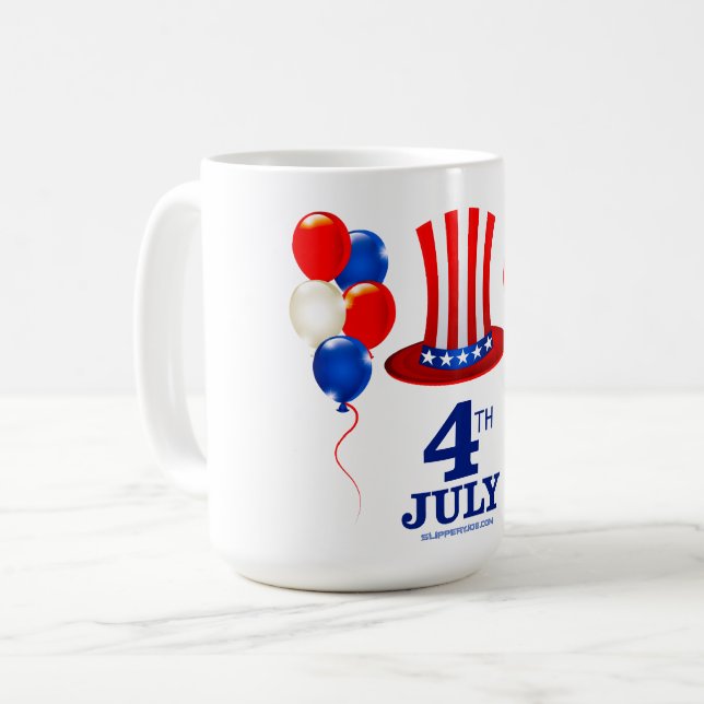 Caneca De Café Clássico do dia da Independência de 4 de julho do  (Frente Esquerda)