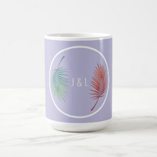 Caneca De Café Clássico elegante de casamento com monograma "J &