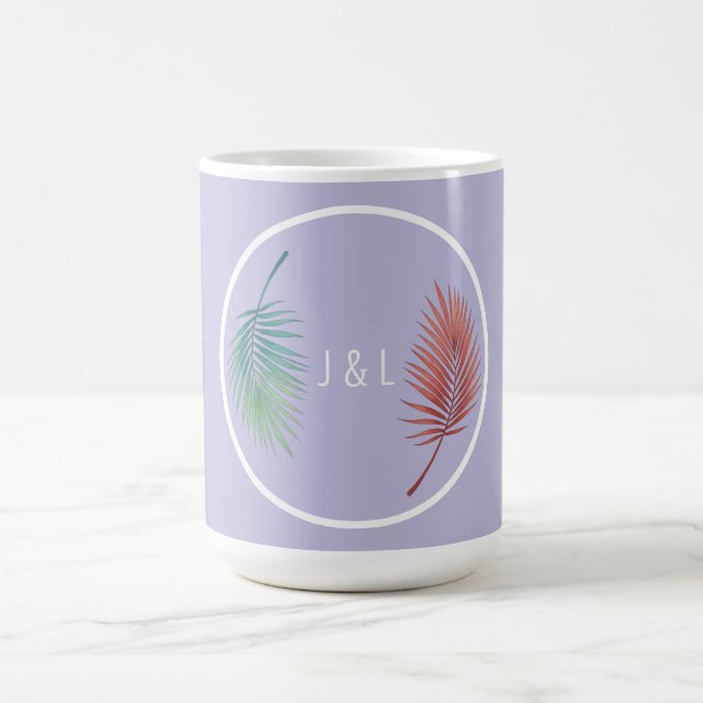 Caneca De Café Clássico elegante de casamento com monograma "J &  (Centro)