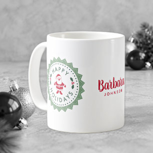 Caneca De Café Clássico Estrela Explosiva Retro Feliz Natal e Nom
