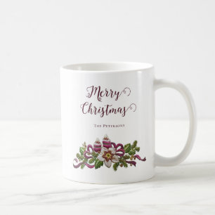 Caneca De Café Clássico Flores de Natal Clássicas Velas Arcos Nom