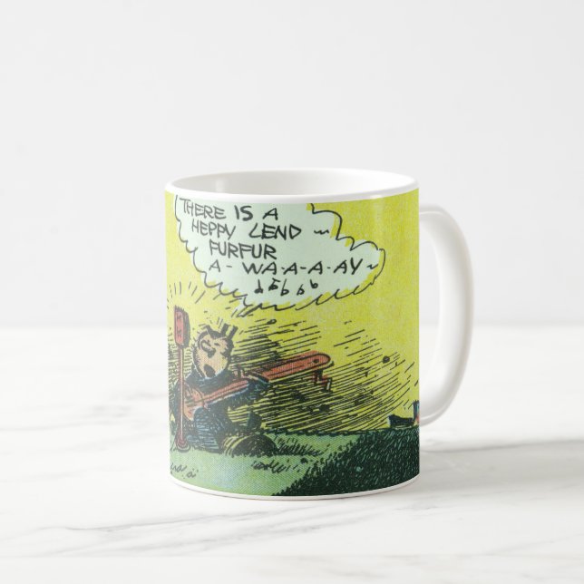 Caneca De Café Clássico "Há uma Terra Heppy"  (Frente Esquerda)