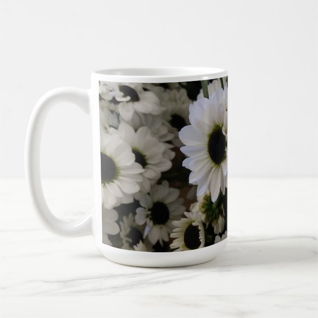 Caneca De Café Clássico - Margarida Preta e Branca (Esquerda)
