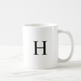 Caneca De Café Clássico Monograma Elegante Preto