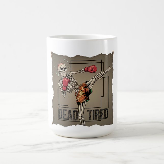 Caneca De Café Clássico Muay Thai Skeleton Fighter Mug (Centro)