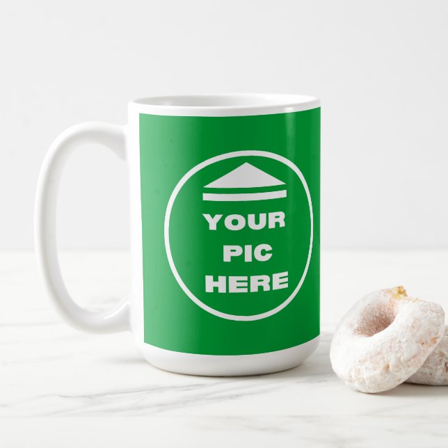 Caneca De Café Clássico Mug - Adicione sua imagem 15 oz (Com Donut)
