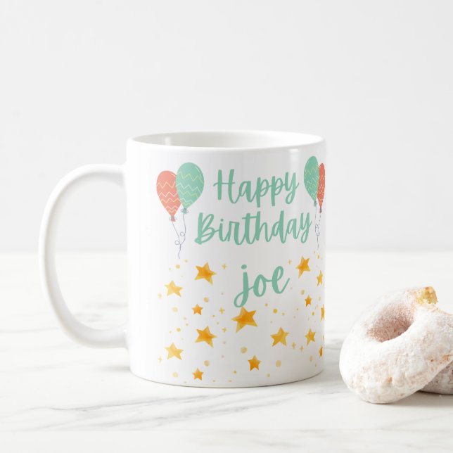 Caneca De Café Clássico Mug feliz aniversário (Com Donut)