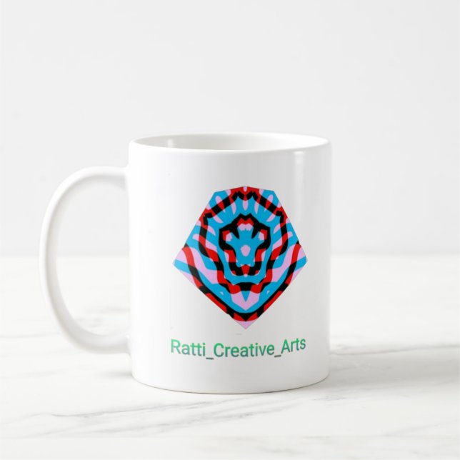 Caneca De Café Clássico Mug, texto "Ratti_Creative_Arts" design (Esquerda)