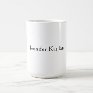 Caneca De Café Clássico Preto e Branco Minimalista Profissional