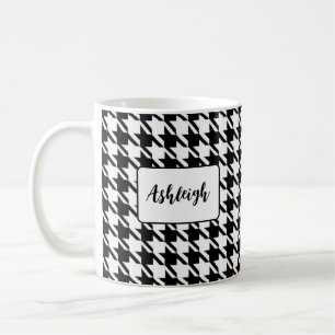 Caneca De Café Clássico preto e branco personalizado, 11 oz