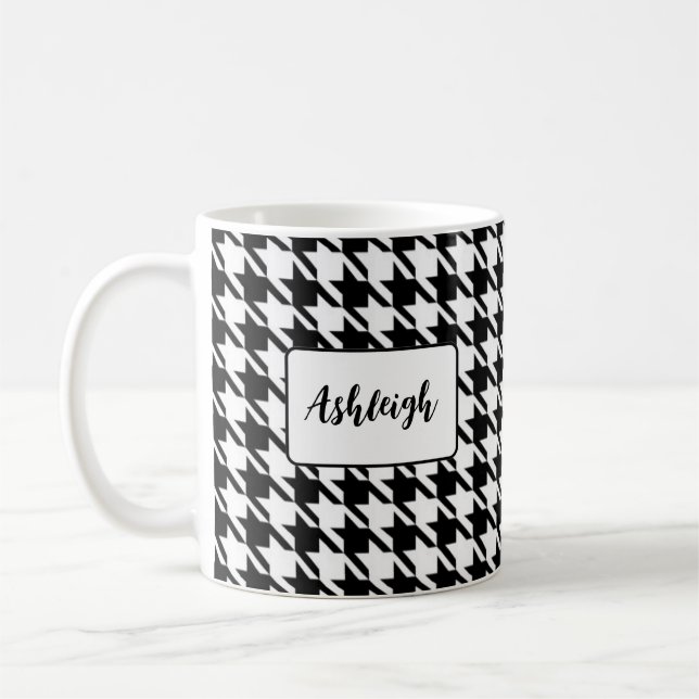 Caneca De Café Clássico preto e branco personalizado, 11 oz (Esquerda)