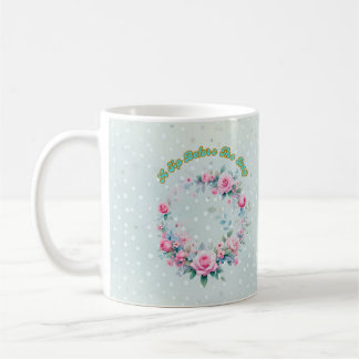 Caneca De Café Clássico Rosa Floral Mug, compatível com FDA 11 oz