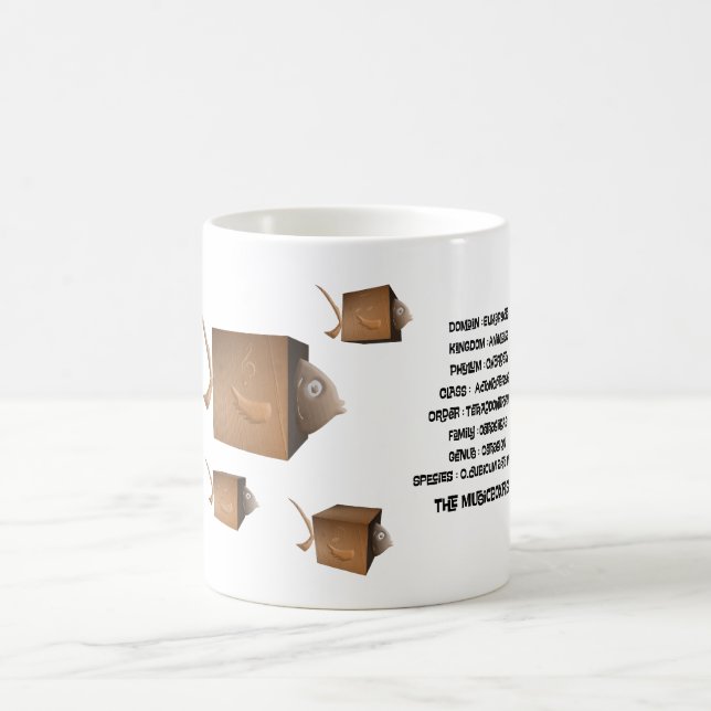 Caneca De Café Classificação científica para o peixe-caixa-música (Centro)