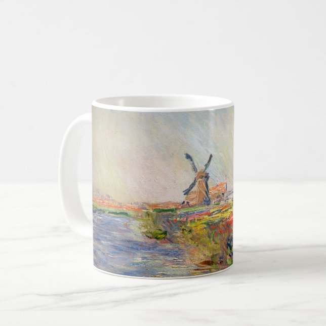 Caneca De Café Claude Monet - Campo das Tulipas na Holanda (Frente Esquerda)