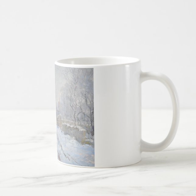 Caneca De Café Claude Monet - Cena de Neve na Argentina (Direita)