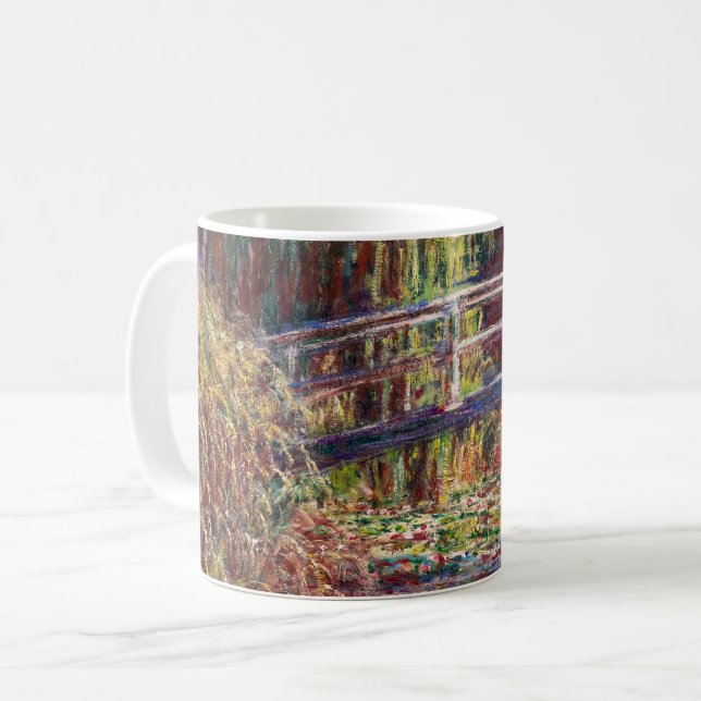 Caneca De Café Claude Monet - Lagoa de Água Lily, Harmonia Rosa (Frente Esquerda)