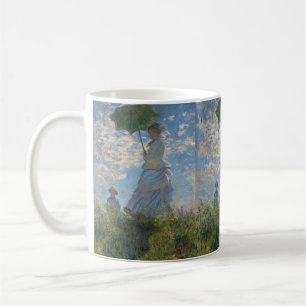 Caneca De Café Claude Monet Mulher com um Guarda-Sol Arte Refinad