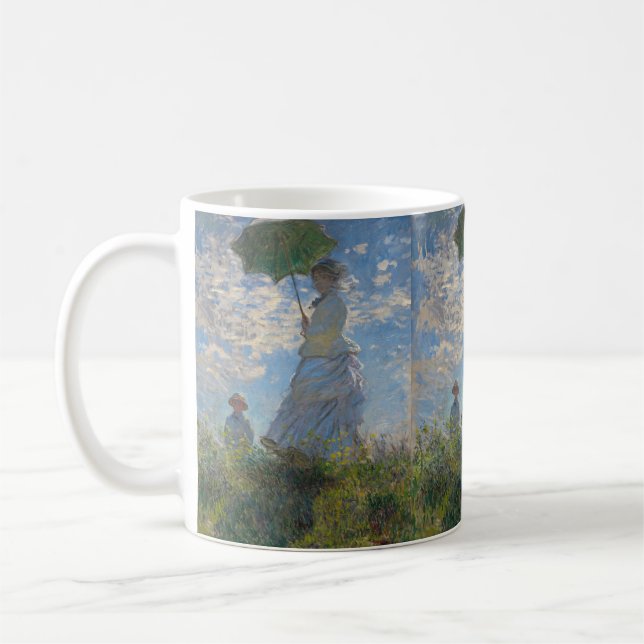Caneca De Café Claude Monet Mulher com um Guarda-Sol Arte Refinad (Esquerda)