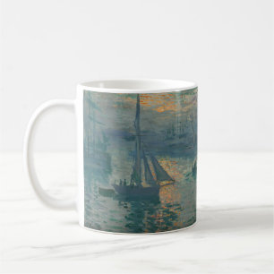 Caneca De Café Claude Monet Nascer do Sol Marinho Barco de Vela I