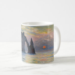 Caneca De Café Claude Monet - O Penhasco, Etretat, Pôr do Sol