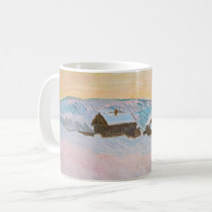 Caneca De Café Claude Monet - Paisagem da Noruega, Casas Azuis