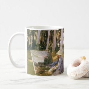 Caneca De Café Claude Monet Pintando, Margem de uma Floresta por 
