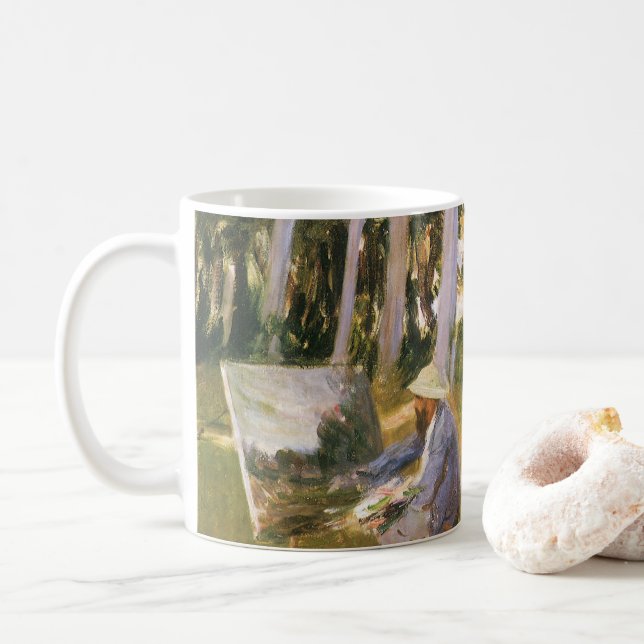 Caneca De Café Claude Monet Pintando, Margem de uma Floresta por  (Com Donut)