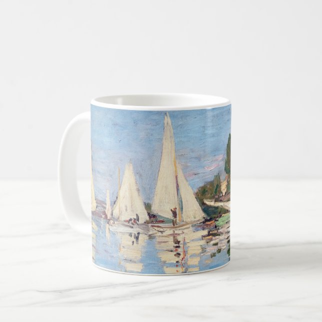Caneca De Café Claude Monet - Regattas em Argenteuil (Frente Esquerda)