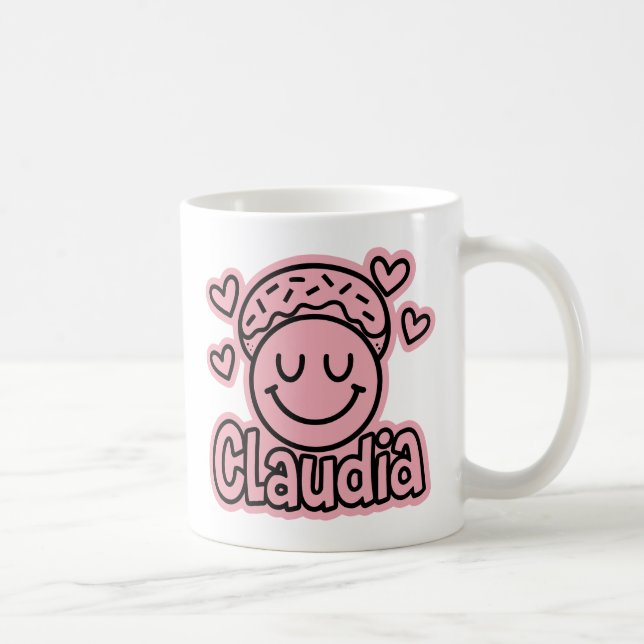 Caneca De Café Claudia Doodle Emoji 1 (Direita)