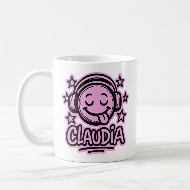 Caneca De Café Claudia Doodle Emoji 3 (Esquerda)