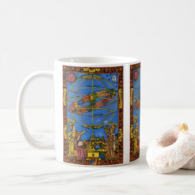 Caneca De Café Claudius Ptolomeu Astronomer, Vintage Celestial (Com Donut)