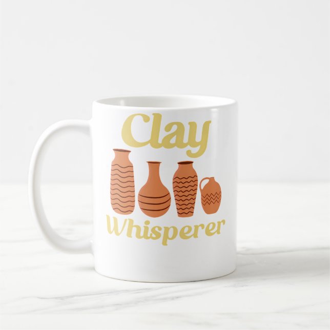 Caneca De Café Clay Whisperer Ceramic Funny Pottery (Esquerda)