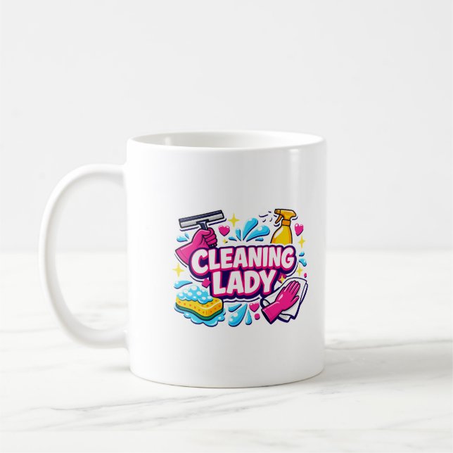 Caneca De Café Cleaning Lady Housekeeping Cleaning Lover (Esquerda)