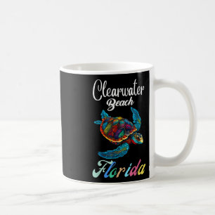 Caneca De Café Clearwater Beach, Flórida, Tie Dye Sea Turtle Famí