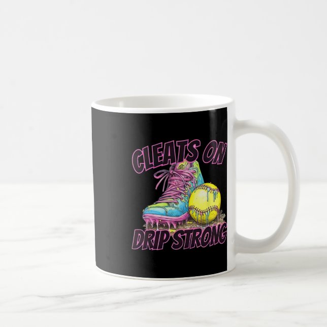Caneca De Café Cleats On Drip Strong Softll Drip Softll Mom Retro (Direita)