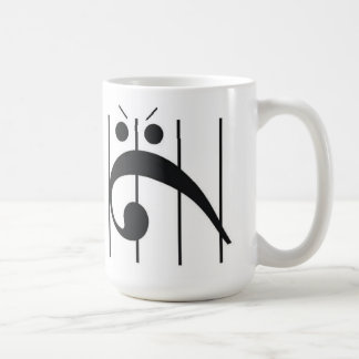 Caneca De Café Clef baixo irritado prendido